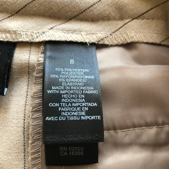 Liz Claiborne axcess Stretch Wide Leg Dress Pant Women's Taupe Brown Pin Stripe - Picture 12 of 12